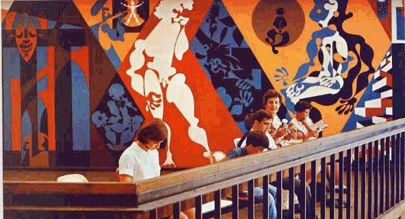 Murale du peintre et caricaturiste Robert La Palme à la Place d'Accueil d'Expo 67, 1967