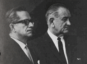 Les deux Johnson : Daniel, premier ministre du Québec, et Lyndon B., président des États-Unis, 1967