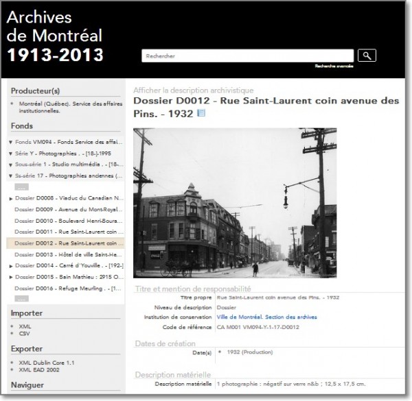 Le nouveau catalogue des archives de la Ville de Montréal