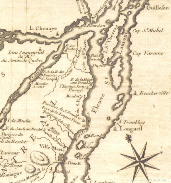 Plan de l'Île de Montréal, 1744. BM5-C-26-050 (extrait)