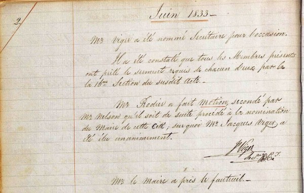 Extrait de la séance du conseil de ville de Montréal, 5 juin 1833, VM35-1_10_1833-003