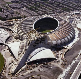 Construction du stade olympique. 1976. VM94,B162-236.