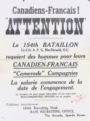 Affiche de recrutement placardée à Montréal. 1914-1918. BM55,S1,D2.