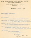 Requête du Fonds patriotique auprès de la ville de Maisonneuve. 1914. P25,SB,SS1,D2.