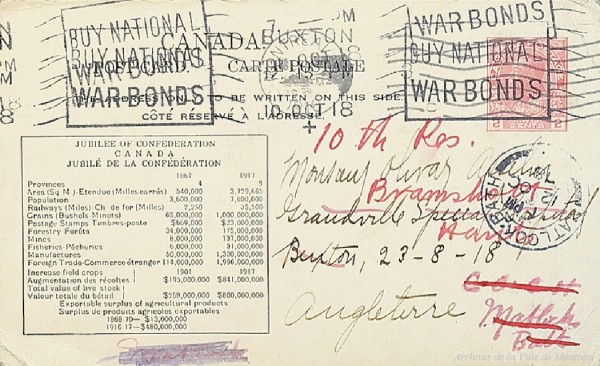Publicité en faveur des emprunts de guerre sur le courrier postal. 1917. P104,S1,SS1,D1