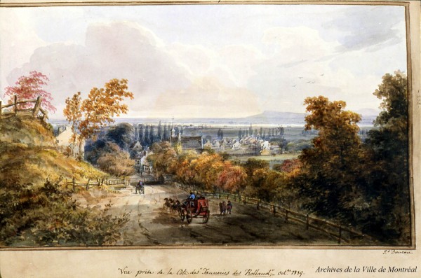 Vue prise de la Côte des "Tanneries des Rolland", aquarelle de James Duncan, Octobre 1839. BM99-1_01-p-258