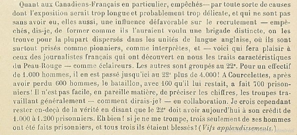 Discours prononcé par Olivar Asselin au sujet des volontaires canadiens-français. Juin 1917. P104,S1,SS3.
