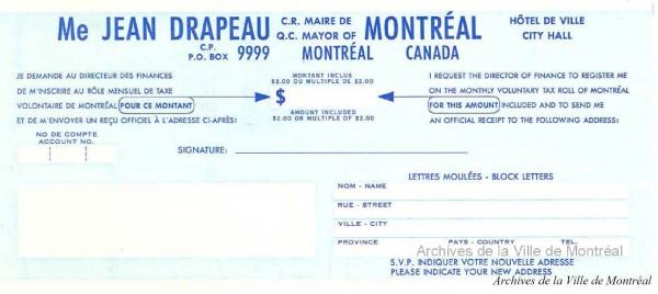 Billet de la taxe volontaire, 1968, VM6-D401-12-A-1