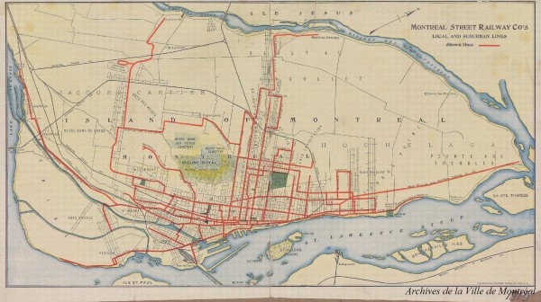 Carte de la Montreal Street Railways, 1915, VM66-S5P128