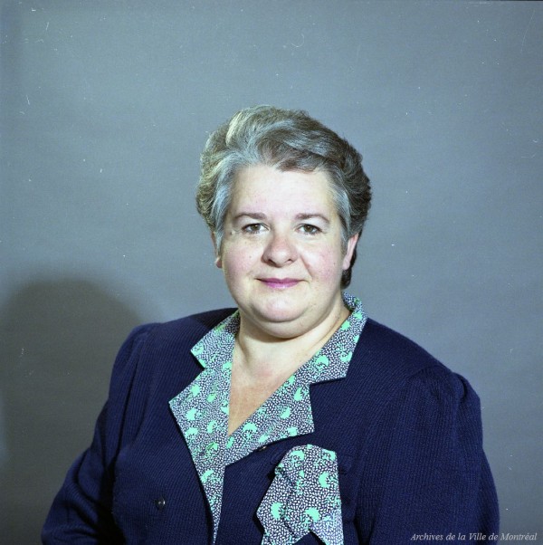 Léa Cousineau, présidente du Comité exécutif, 1990, VM94-P0388-005