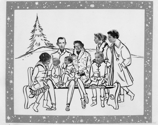 Carte de Noël de la famille Robillard ,décembre 1956. VM105-Y-1_0456-01a