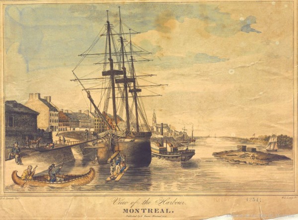 View of the Harbour of Montreal, R.A. Sproule et W. L. Leney, 1830, BM7-2_14P058_C14-42541