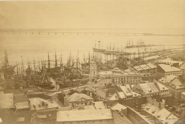 Le port de Montréal, photo de John Henry Barton, 1864, P90-YP1