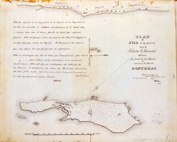 Plan de L'Ile à-la-Pierre dans le Fleuve St Laurent, 1845, BM99-1_01-P-222