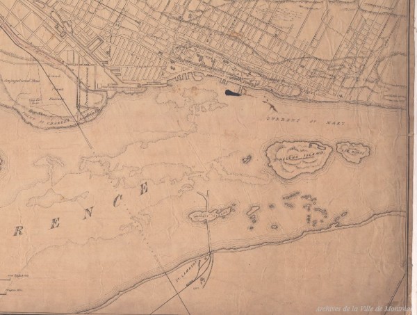 Plan de la cité de Montréal (extrait), 1854, VM66-S4P037