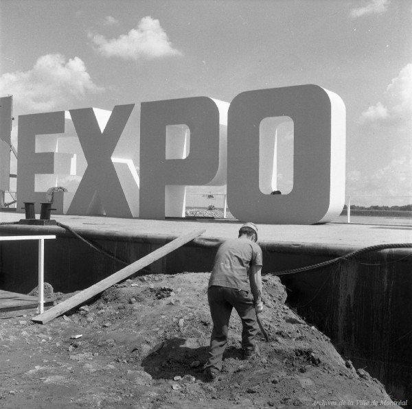 Inauguration des travaux d'Expo 67, photo Jean-Paul Gill, 12 août 1963, VM94-EXd001-024