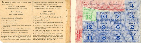 Carnet de rationnement, années 1940, VM166-D3104-004