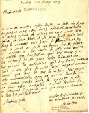 Jean-Baptiste Celoron. – 1733-1737. Lettre écrite à Montréal par Jean-Baptiste Céloron, sieur de Blainville, né à Montréal en 1696, marié en 1730 avec Suzanne Piot de Langloiserie. BM7-1_04P021. 