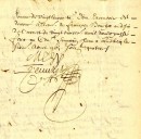 7. Augustin de Saffray de Mésy, gouverneur de 1663 à 1665. Pièce signée le 6 août 1664. Mémoire de frais de justice auxquels est condamné François Boucher du Cap Rouge. BM7-1_18P005. En savoir plus