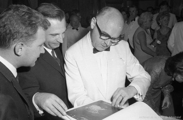Visite du premier vice-président du Conseil des Ministres de Russie, Dimitri Polyansky (avec le maire Jean Drapeau). - 14 août 1967. VM94-X044-098. Archives de la Ville de Montréal.