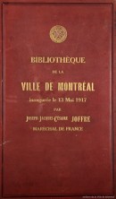 Livre d’or de la Bibliothèque de la Ville de Montréal inauguré le 13 mai 1917. VM001-12_001-001. Archives de la Ville de Montréal.
