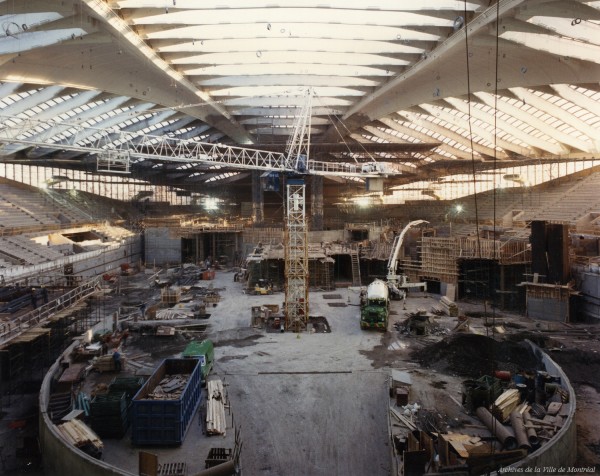 Début du chantier du Biodôme de Montréal. - [1990]. – VM168-Y-3_25-007. - Archives de la Ville de Montréal.
