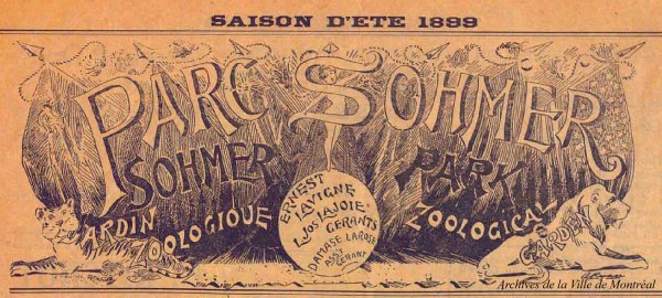 Publicité pour le parc Sohmer en 1889. BM1-11_01 (page 20). Archives de la Ville de Montréal.