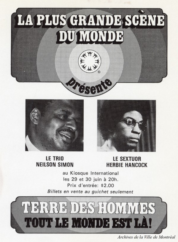 Affiche pour le concert de Herbie Hancock et de Neilson Simon. - 29 et 30 juin 1971. P067-2-D046-077. AVM.